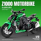 Modelo De Motocicleta Kawasaki Z1000 De Aleación 1:12 Color Green - Miniatura 3