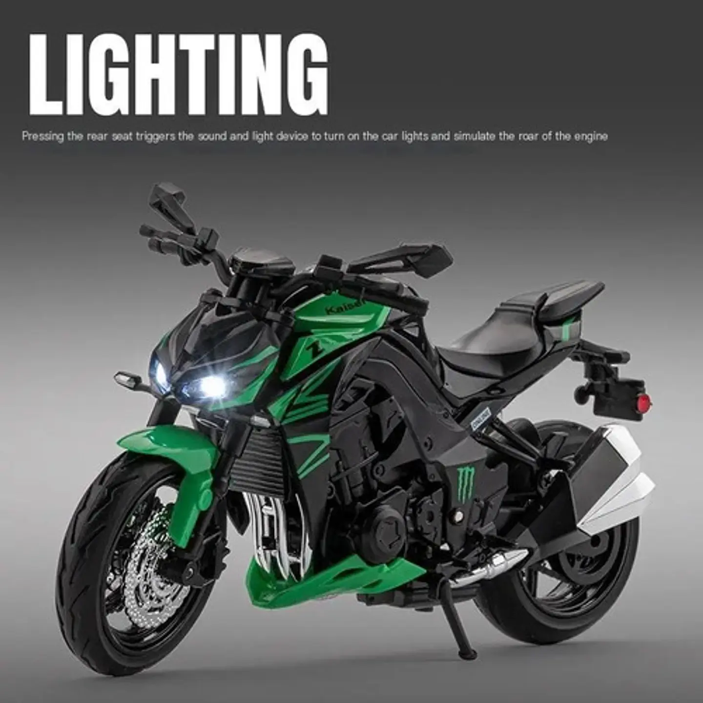 Modelo De Motocicleta Kawasaki Z1000 De Aleación 1:12 Color Green 5