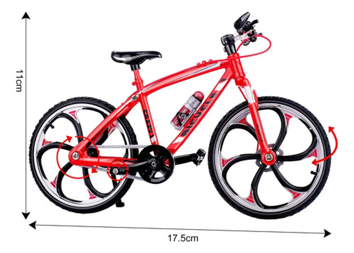 Bicicleta De Montaña En Miniatura Mini Red Crazy Escala 1:10 2