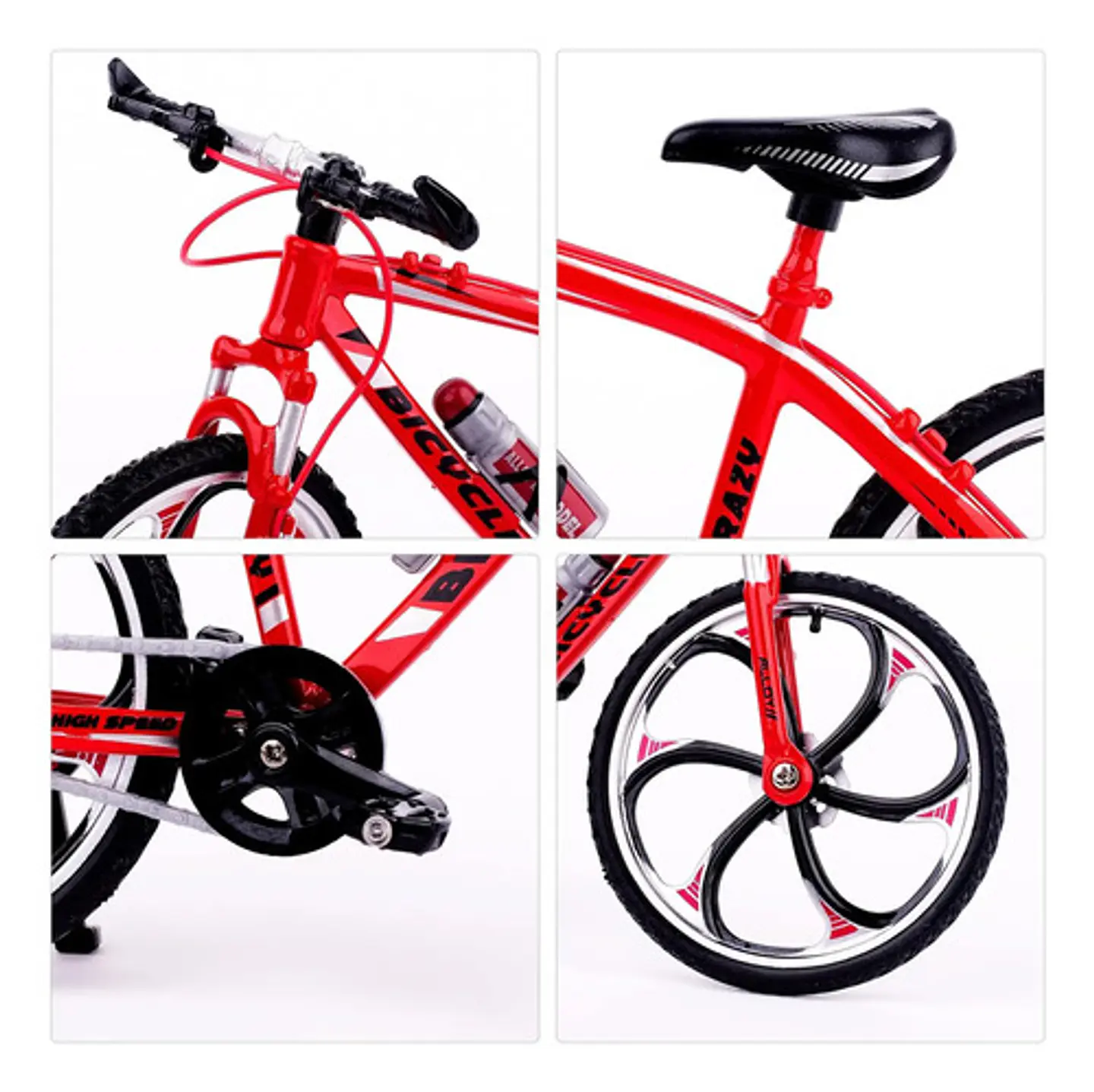 Bicicleta De Montaña En Miniatura Mini Red Crazy Escala 1:10 3
