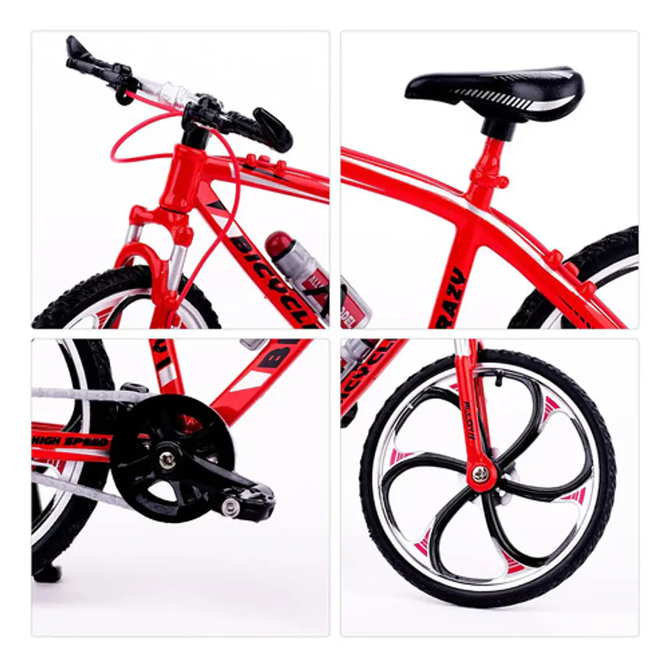 Bicicleta De Montaña En Miniatura Mini Red Crazy Escala 1:10 3