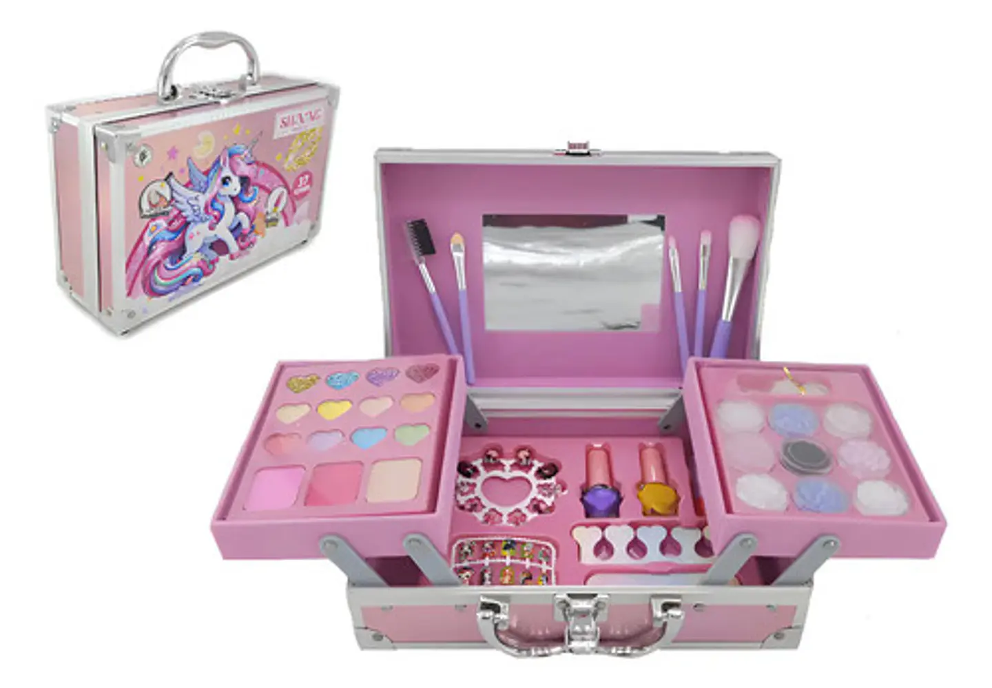 Kit Maquillaje Para Niñas Esmalte Uñas Y Mostacilla Pulseras 1