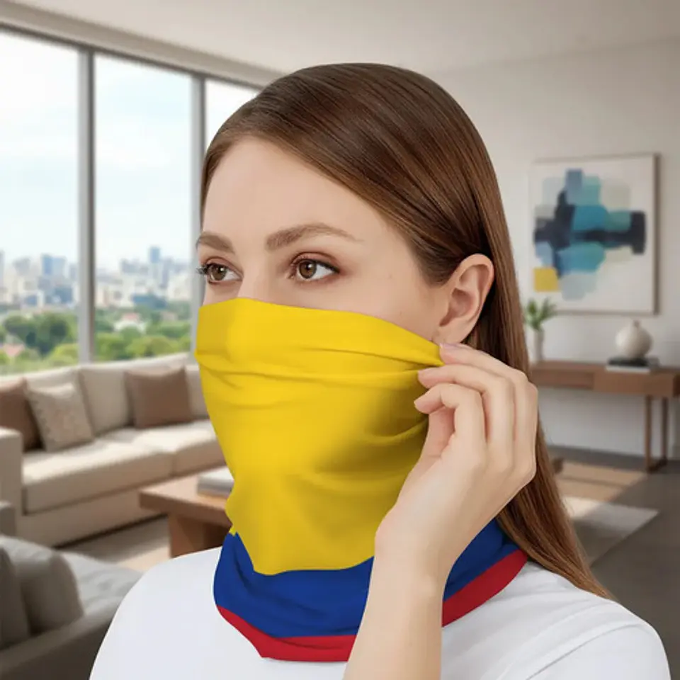 Cuello Deportivo Bandera De Colombia Moto Multifuncional Amarillo, Azul Y Rojo Bandera De Colombia Talla Única 1