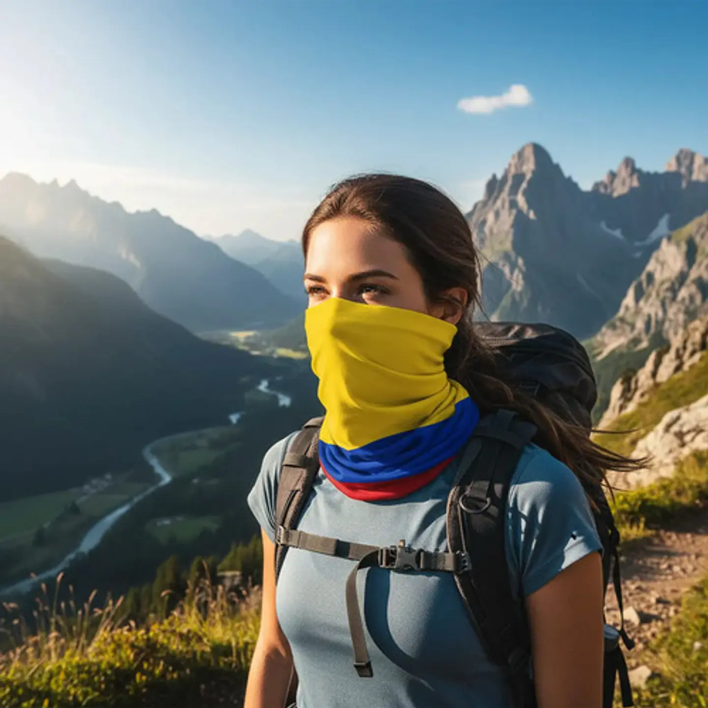 Cuello Deportivo Bandera De Colombia Moto Multifuncional Amarillo, Azul Y Rojo Bandera De Colombia Talla Única 2