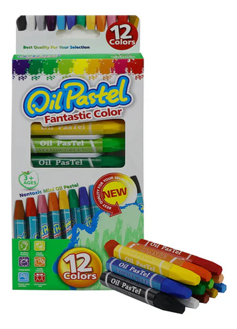 12 Piezas Crayones Pastel Al Óleo Para Dibujo Artístico Crayolas De Distintos Colores Intensos Acabado Suave Y... Multicolores
