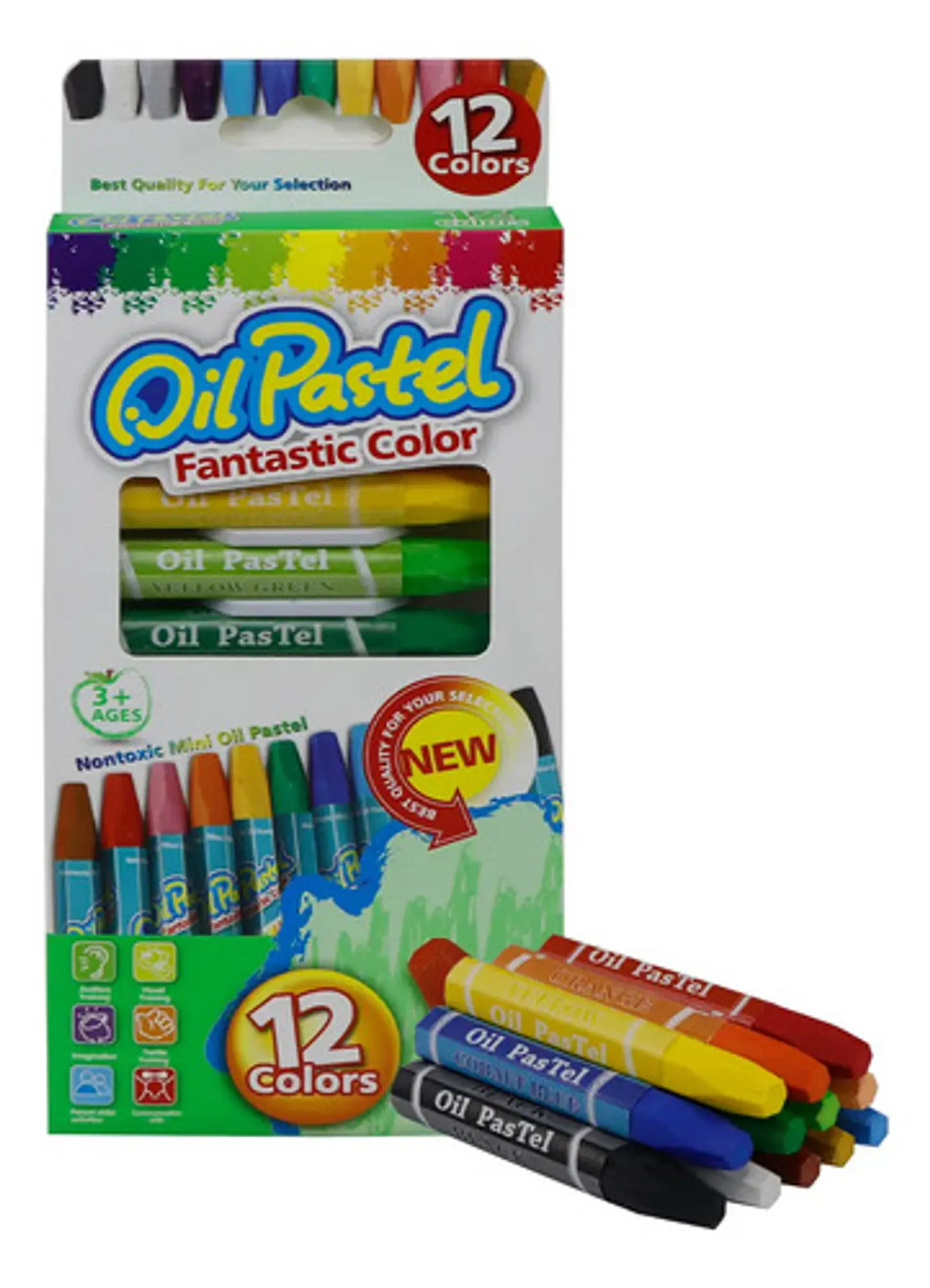 12 Piezas Crayones Pastel Al Óleo Para Dibujo Artístico Crayolas De Distintos Colores Intensos Acabado Suave Y... Multicolores 1