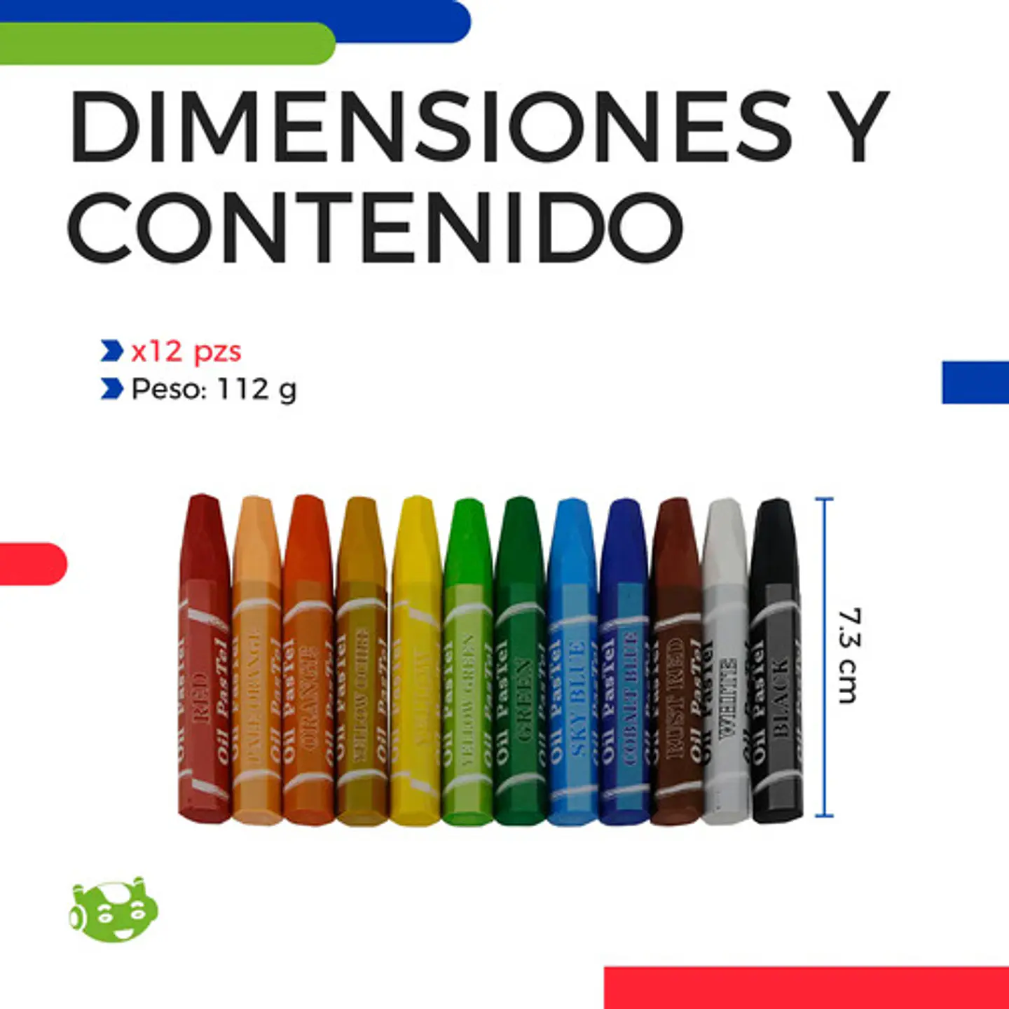 12 Piezas Crayones Pastel Al Óleo Para Dibujo Artístico Crayolas De Distintos Colores Intensos Acabado Suave Y... Multicolores 4