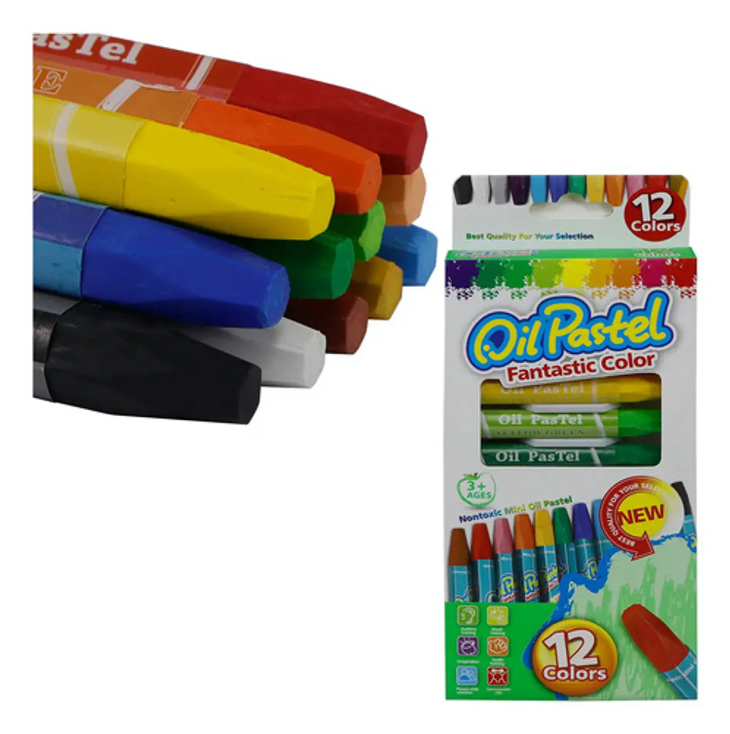 12 Piezas Crayones Pastel Al Óleo Para Dibujo Artístico Crayolas De Distintos Colores Intensos Acabado Suave Y... Multicolores 5
