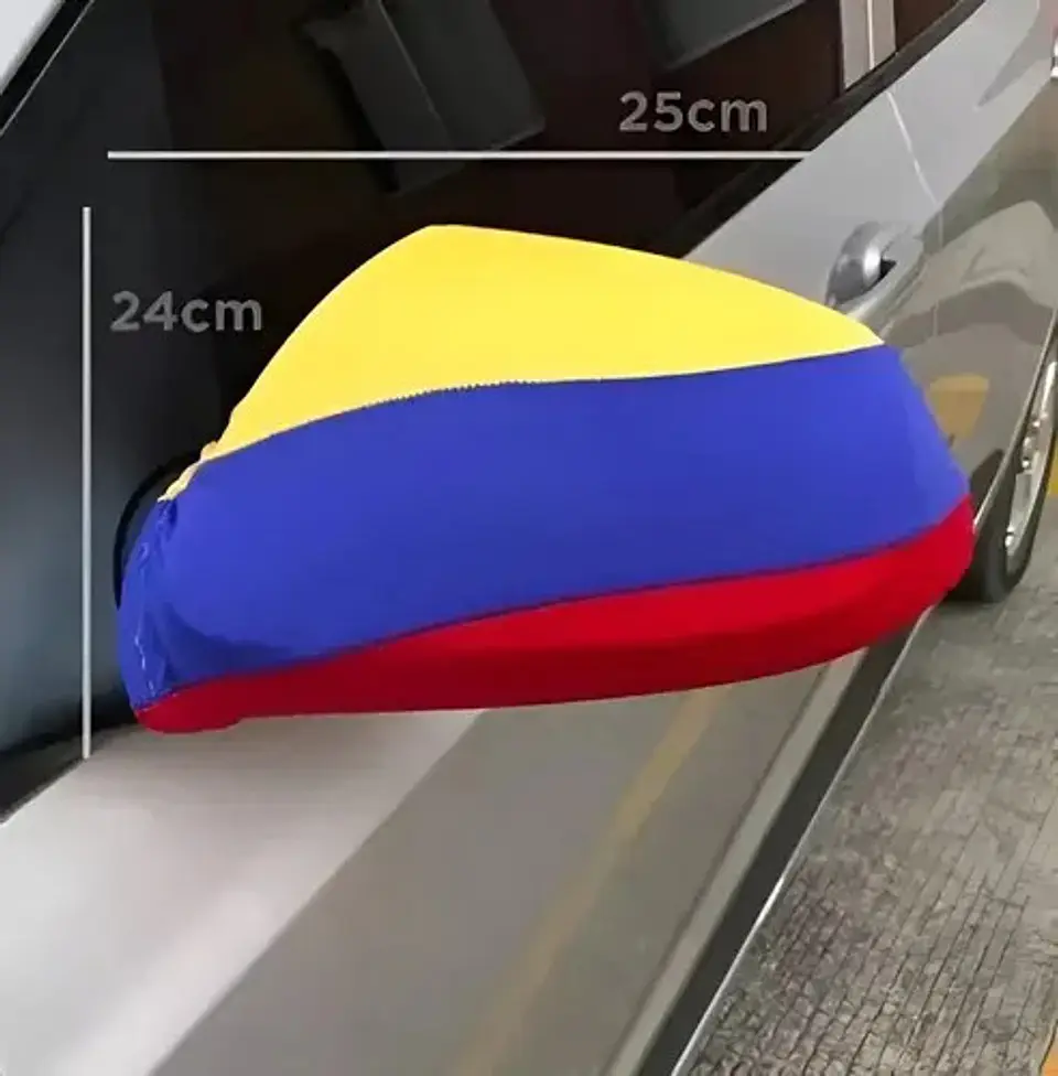 Bandera Colombia Forro 2 Espejos Retrovisor Carro Seleccion 3