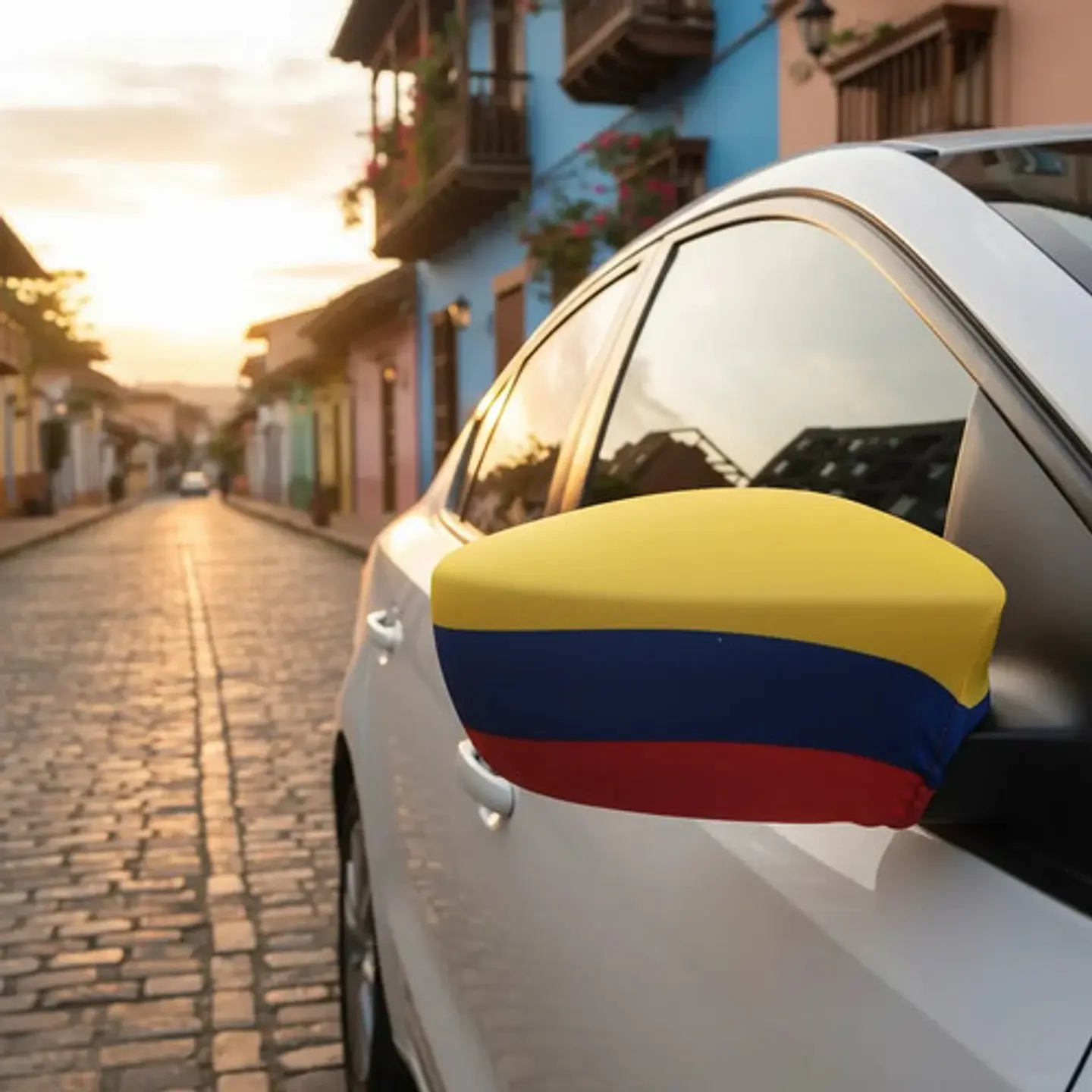 Bandera Colombia Forro 2 Espejos Retrovisor Carro Seleccion 4