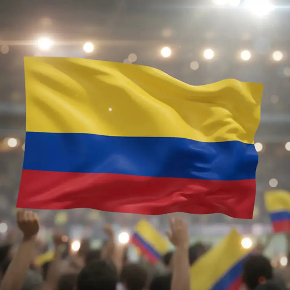 Bandera Colombiana De 150cm X 90cm Doble Cara Mundial Futbol 5