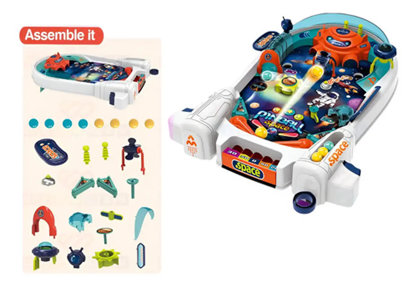 Juego Mini Pinball Espacial De Mesa 3