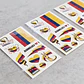 4 Tatuajes Temporales Colombia Bandera Calcomanías Mundial Tricolor Colombia - Miniatura 3