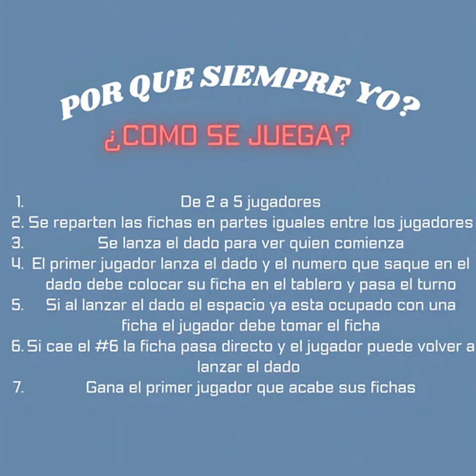 Juego de Mesa ¿Por Qué Siempre Yo? para 2 a 5 Jugadores y Edades de 5+ Años 9