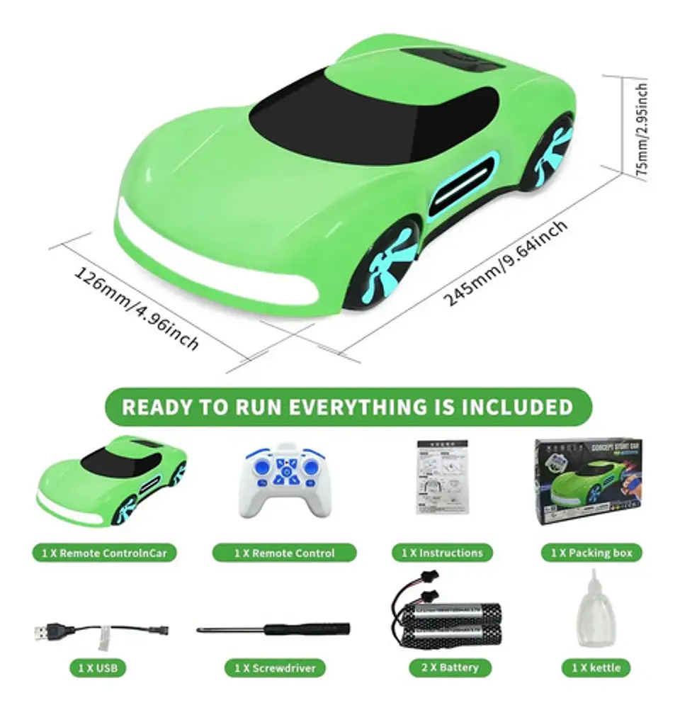 Carro A Control Remoto Stunt Acrobacias Con Luces Juguete 3