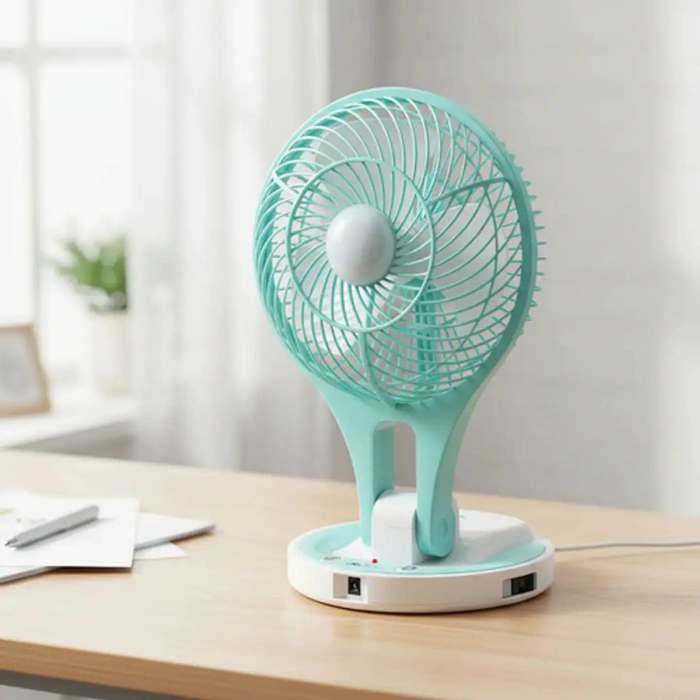 Mini Ventilador Mini Fan Con Lampara Jr-5580 1