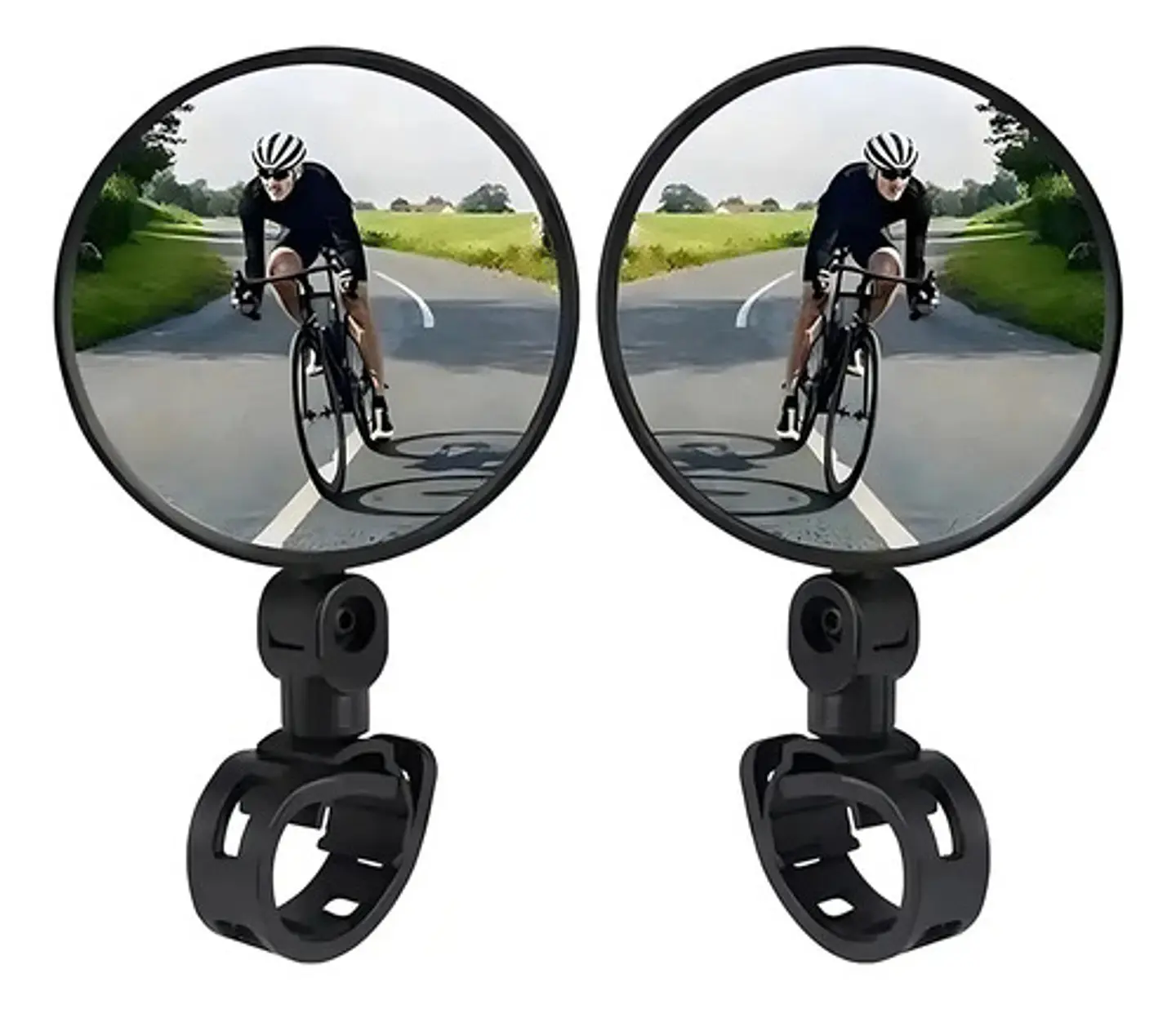 Kit De 2 Espejos Retrovisores Para Bicicleta, Manillar Giratorio 360 Grados, Patinete Negro 4