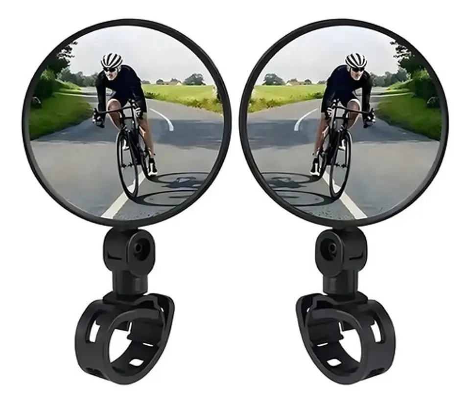Kit De 2 Espejos Retrovisores Para Bicicleta, Manillar Giratorio 360 Grados, Patinete Negro 4