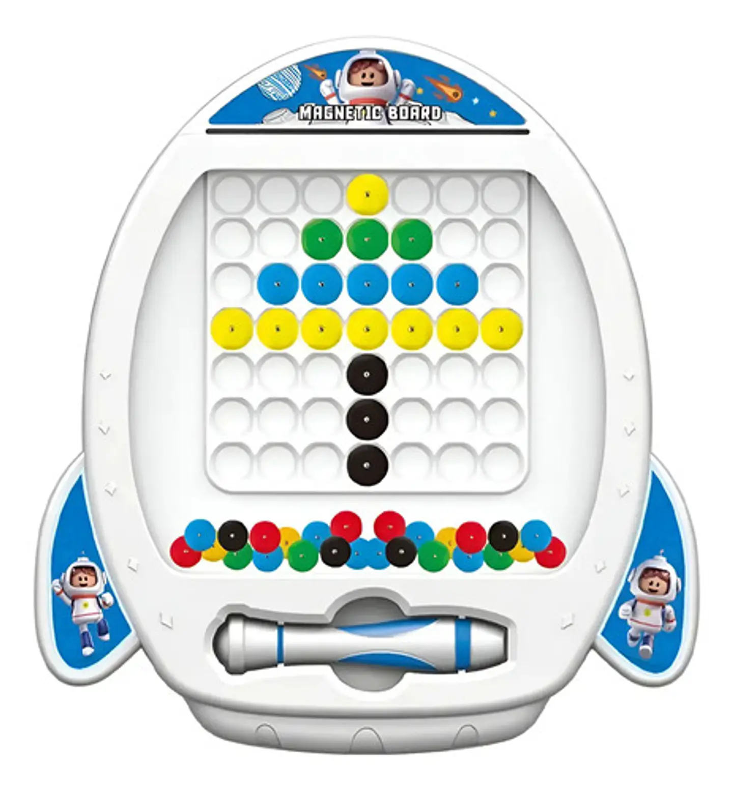 Tablero Mágico Cohete Blanca Space Rocket Con Lápiz Y Tarjetas Blanco 1