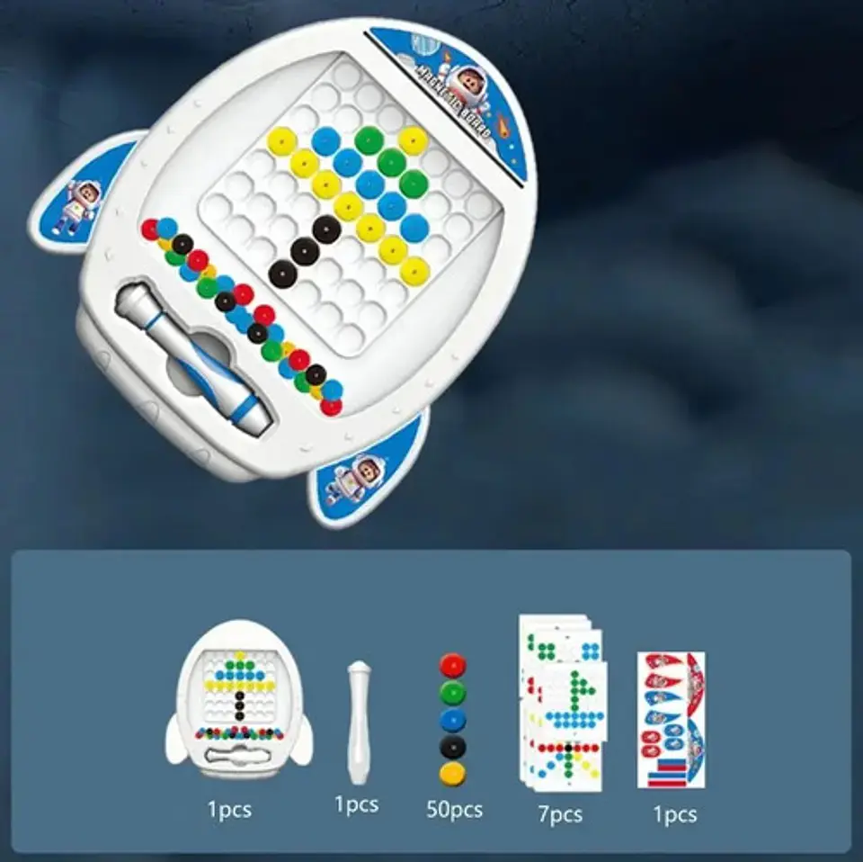 Tablero Mágico Cohete Blanca Space Rocket Con Lápiz Y Tarjetas Blanco 2