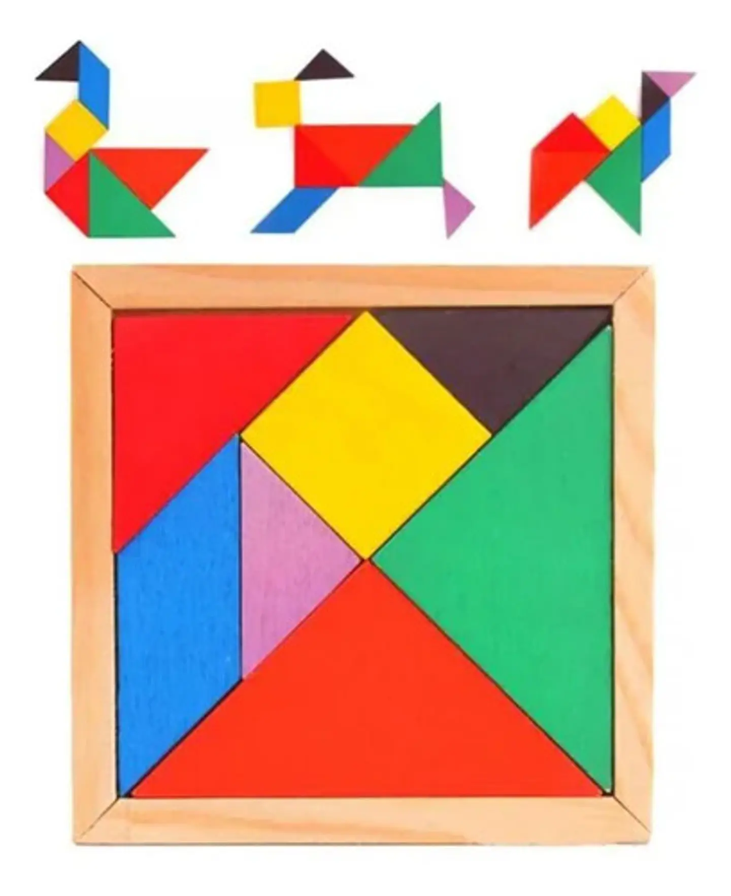 Tangram De Madera Didactico Juguete De Madera 14x14cm 2