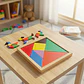 Tangram De Madera Didactico Juguete De Madera 14x14cm - Miniatura 3