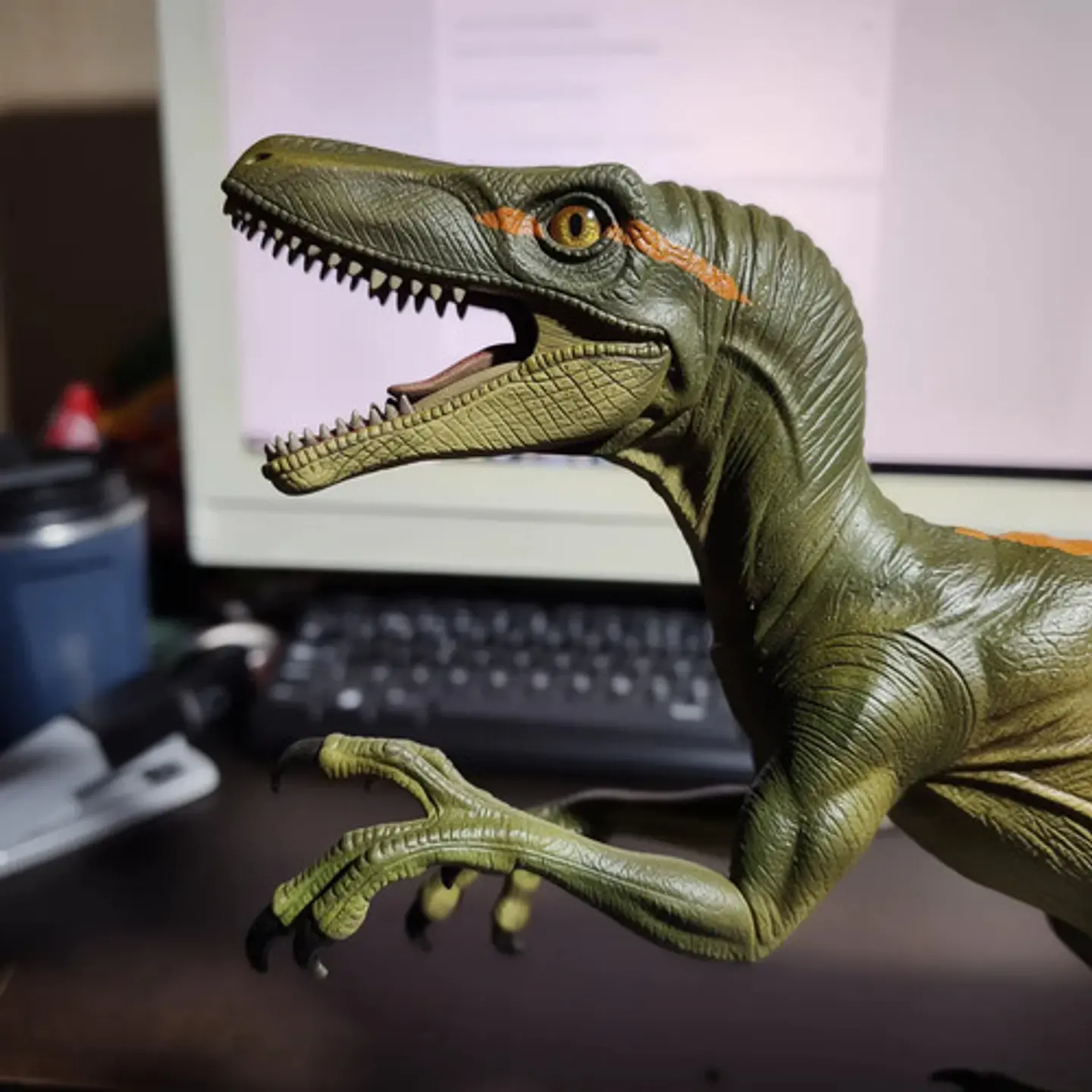 Dinosaurio Gigante 65cm Velociraptor Juguete Realista 3
