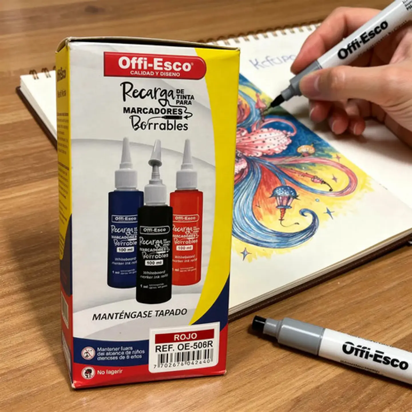 Recarga 100ml Para Marcador Borrable Offi-esco 3
