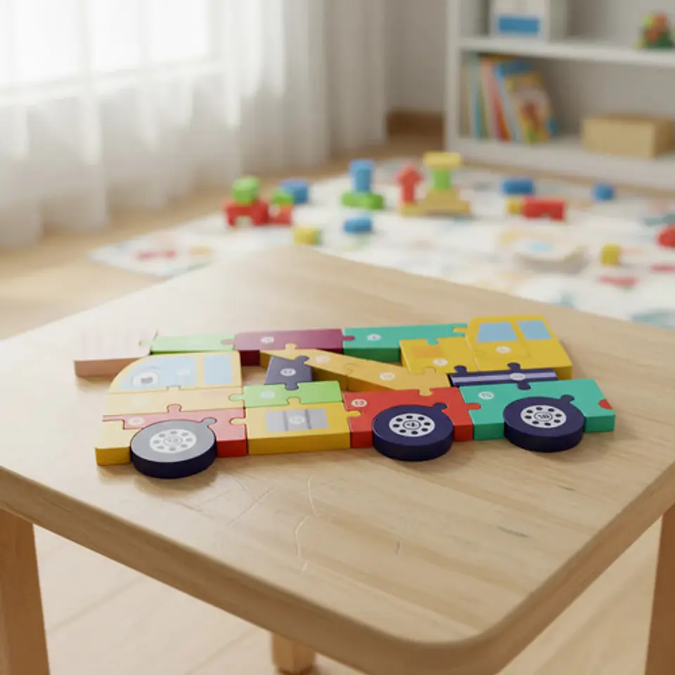 Rompecabezas Madera Infantil  Didactico Medios De Transporte 10