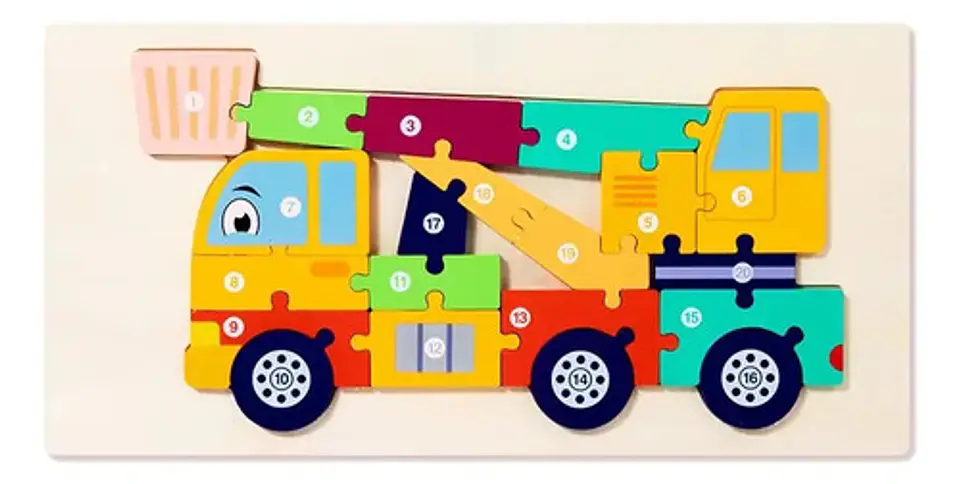 Rompecabezas Madera Infantil  Didactico Medios De Transporte 11