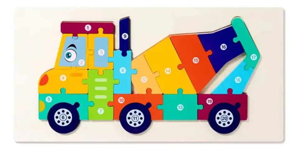 Rompecabezas Madera Infantil  Didactico Medios De Transporte 18