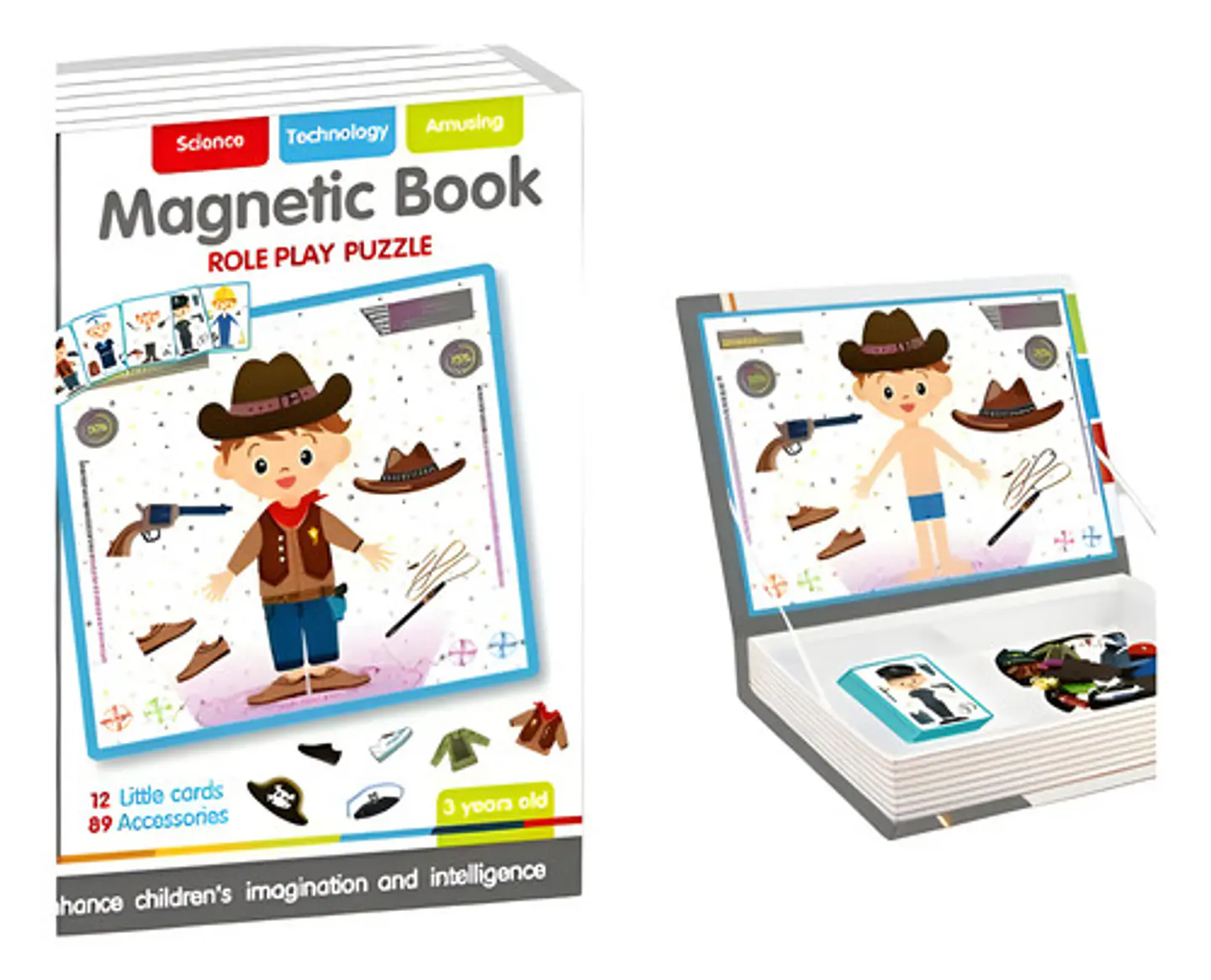 Libro Rompecabezas Magnético Dinosaurios Profesiones Moda 2