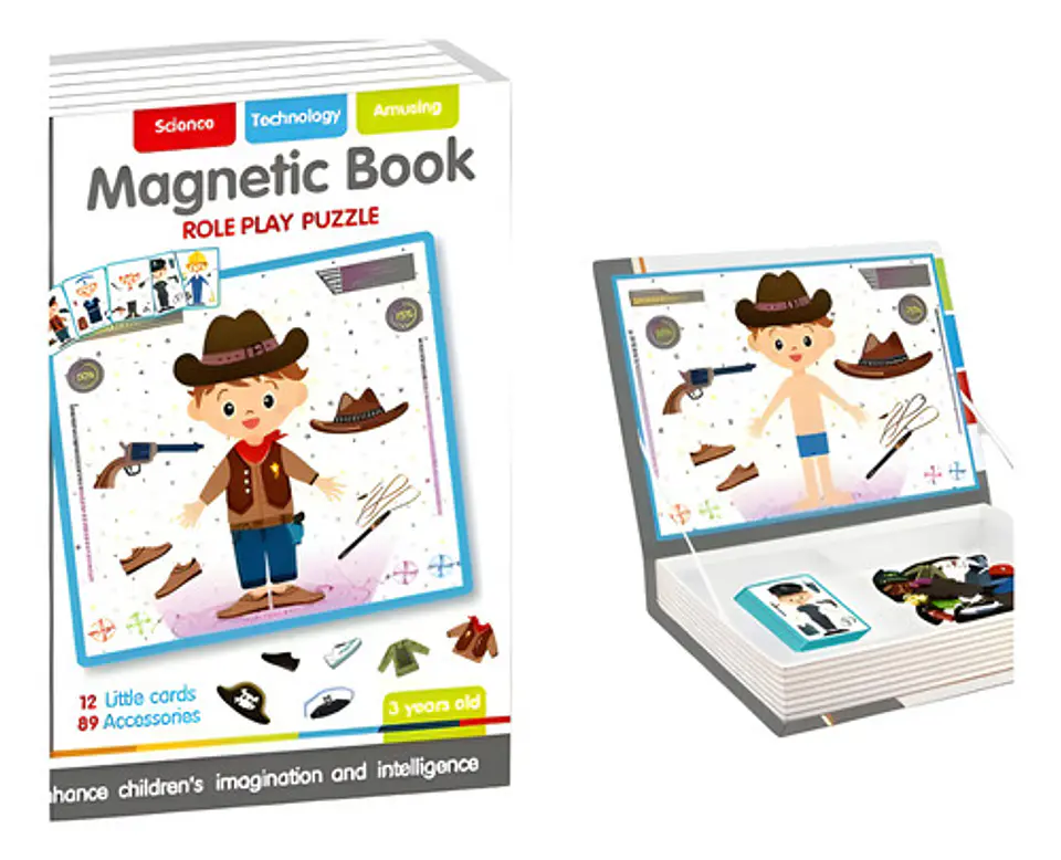 Libro Rompecabezas Magnético Dinosaurios Profesiones Moda 2