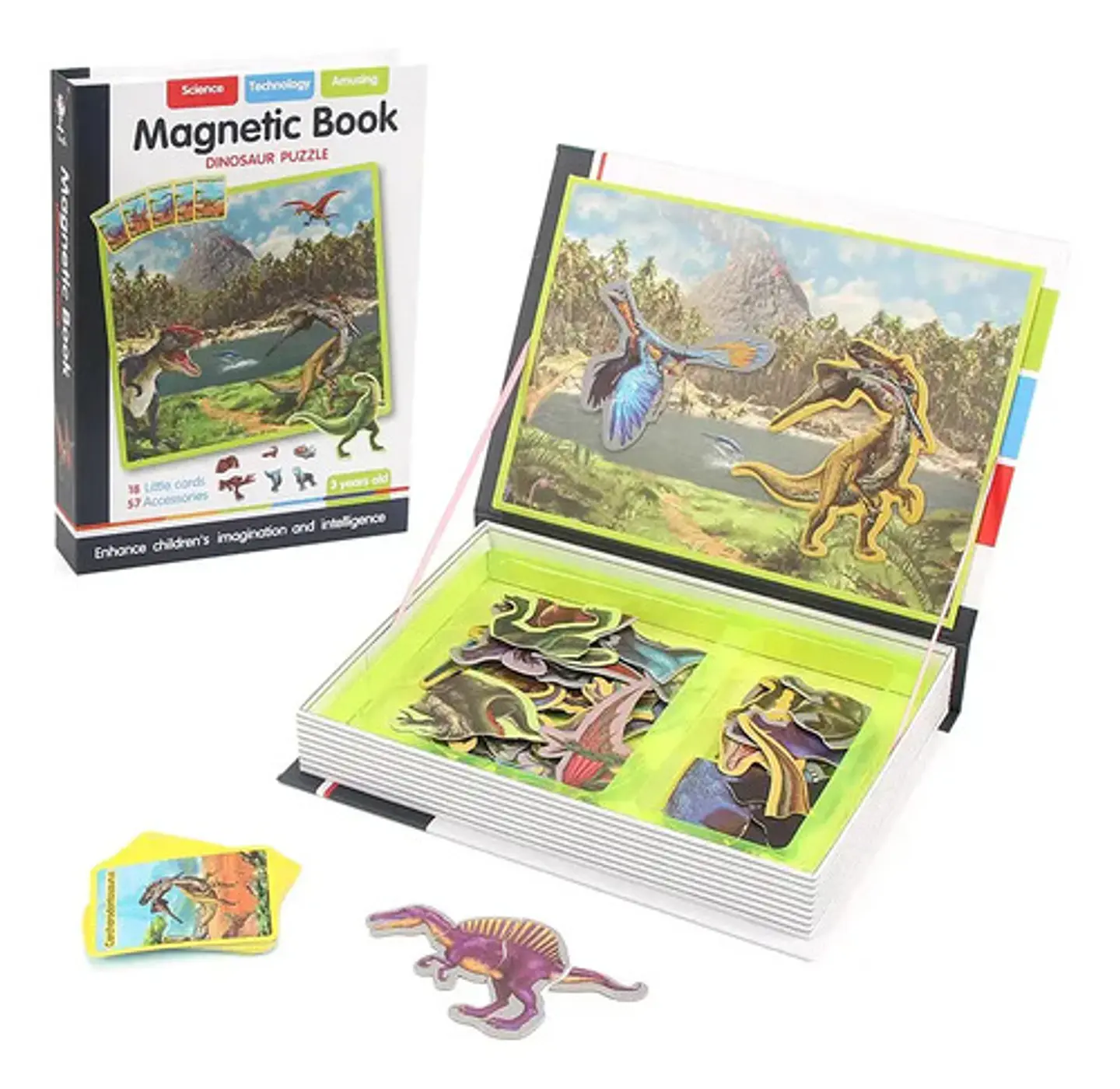 Libro Rompecabezas Magnético Dinosaurios Profesiones Moda 8