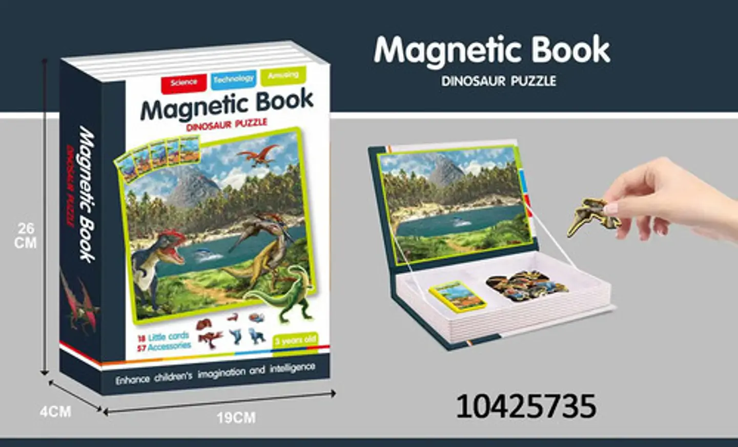 Libro Rompecabezas Magnético Dinosaurios Profesiones Moda 10