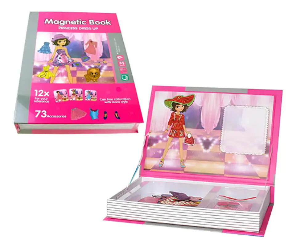 Libro Rompecabezas Magnético Dinosaurios Profesiones Moda 12