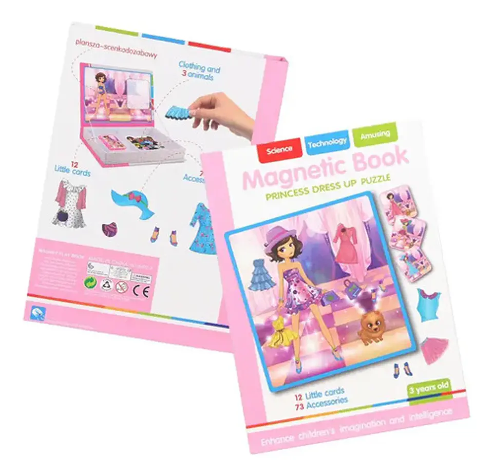 Libro Rompecabezas Magnético Dinosaurios Profesiones Moda 13
