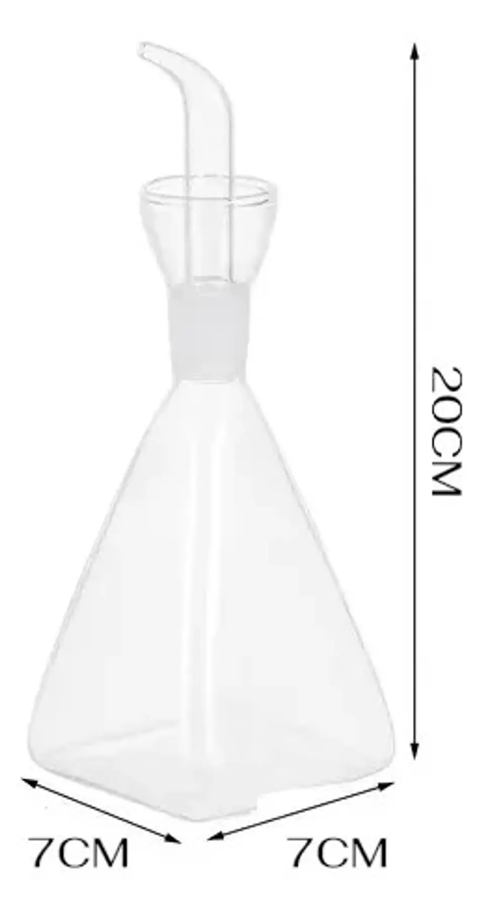 Aceitera Vinagrera De Vidrio Diseño Piramidal Con Pico Verte 3