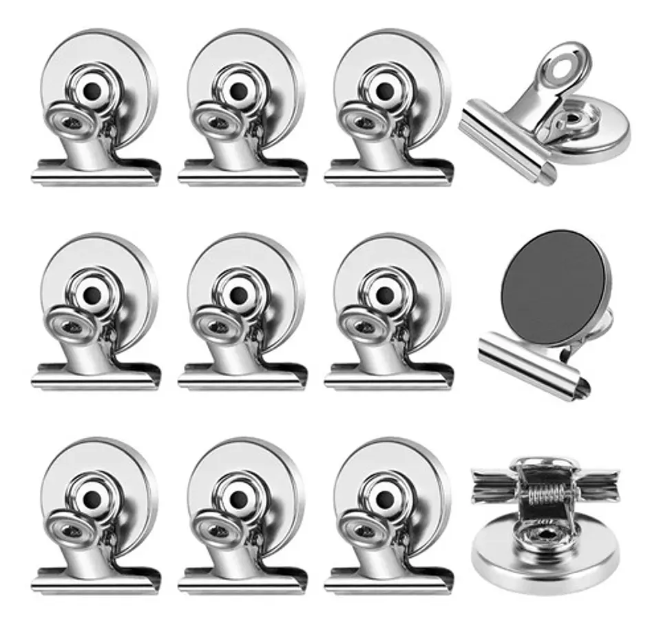 Clips Magnéticos X12 Metalicos Refrigerador Hogar Multiusos 1