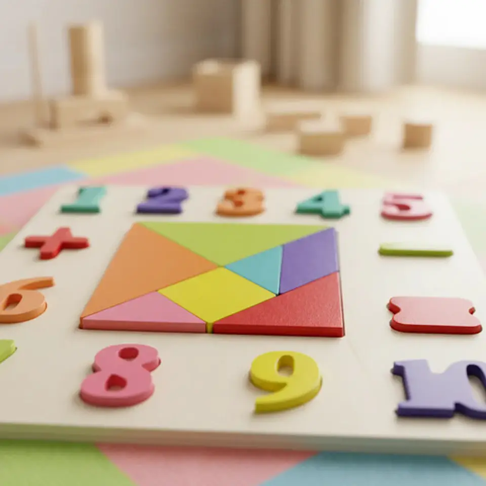 Didáctico De Madera Infantil Rompecabezas Tangram Numeros  3