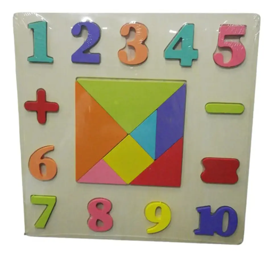 Didáctico De Madera Infantil Rompecabezas Tangram Numeros  4