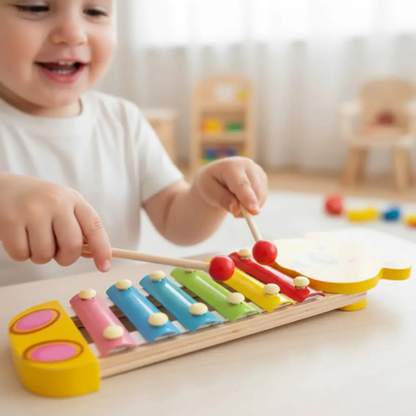 Xilofono Infantil Madera Juguete Educativo Juguete 5 Notas 1