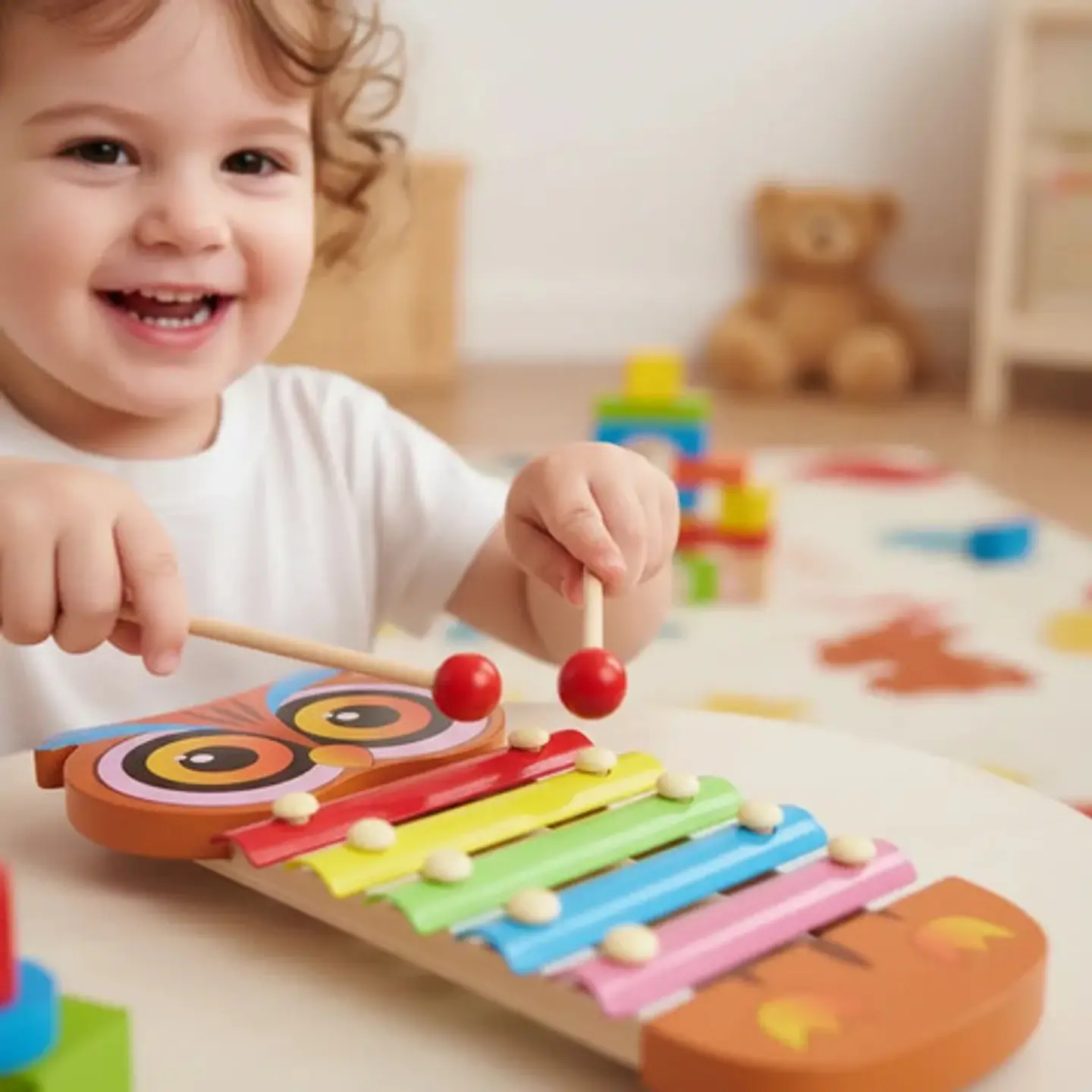 Xilofono Infantil Madera Juguete Educativo Juguete 5 Notas 5