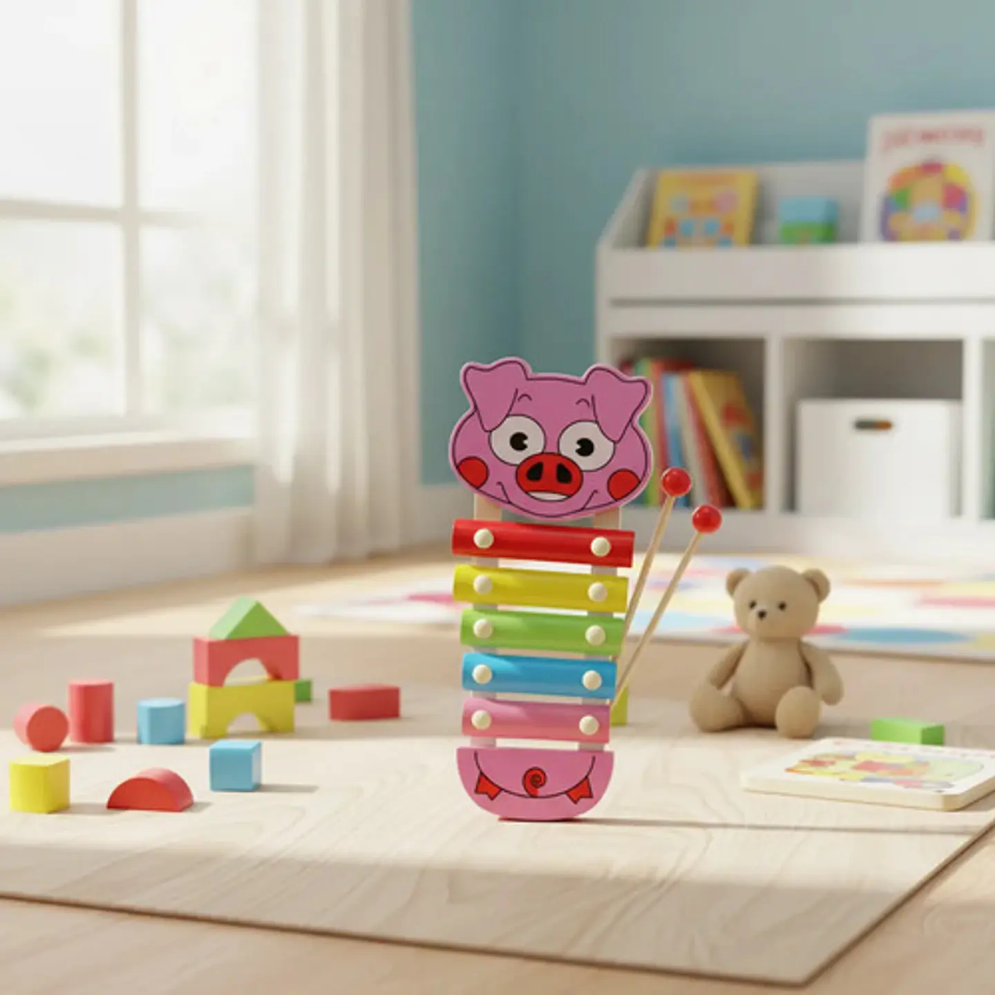Xilofono Infantil Madera Juguete Educativo Juguete 5 Notas 9