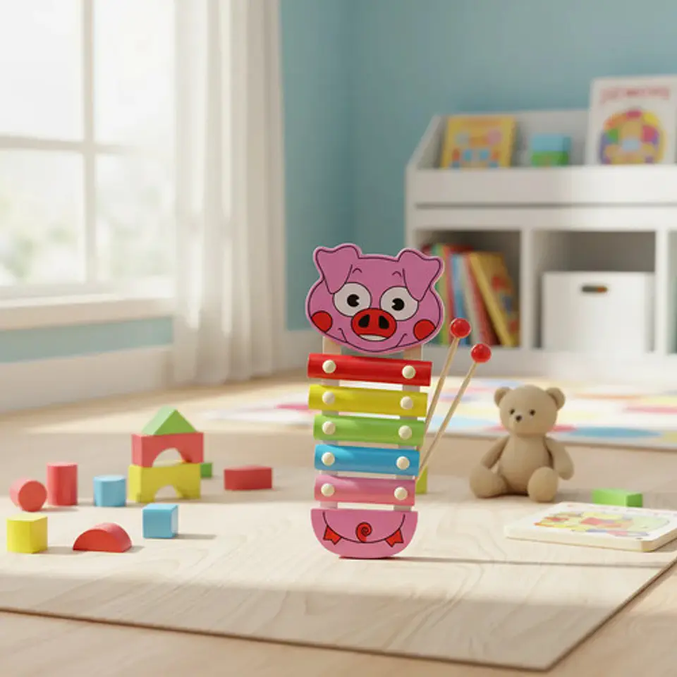 Xilofono Infantil Madera Juguete Educativo Juguete 5 Notas 9