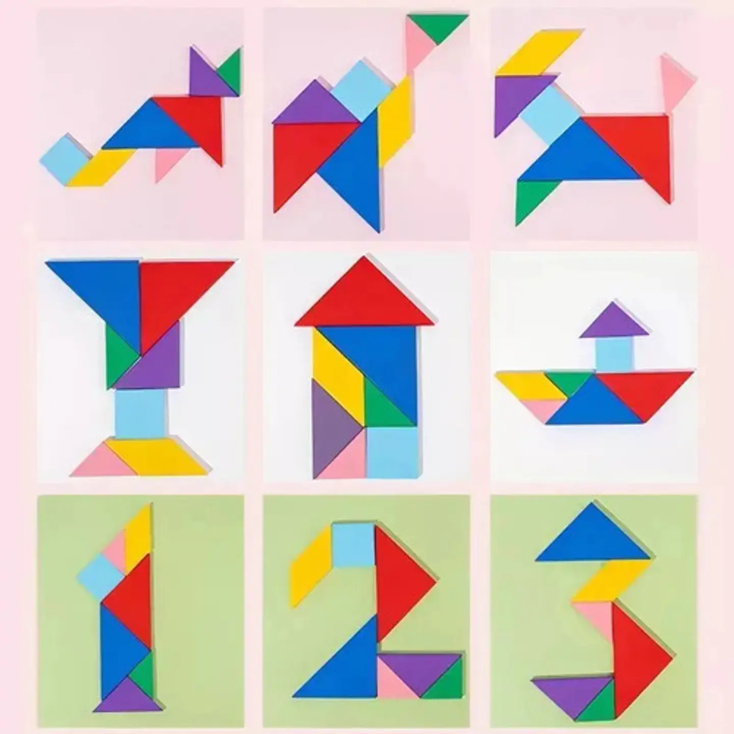 Rompecabezas De Madera Wooden Toys Tetris Y Tangram 16 Piezas Didáctico 2