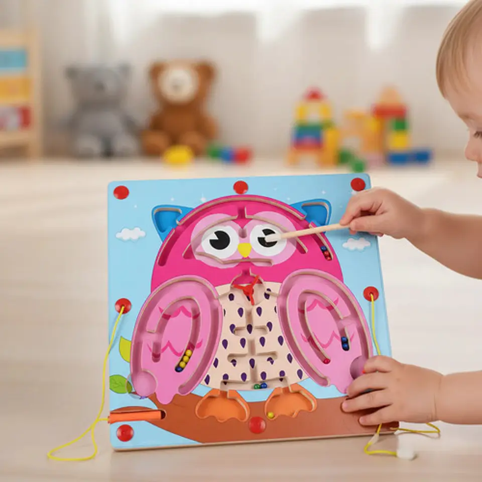 Juego Laberinto Magnetico Didactico De Madera 5