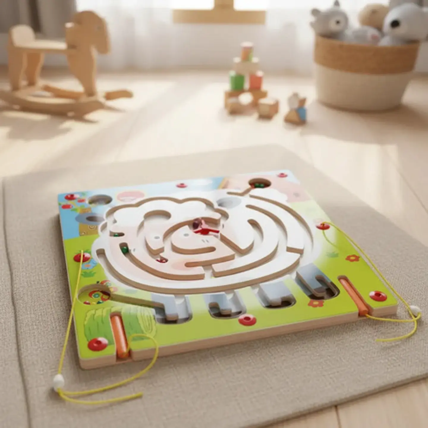 Juego Laberinto Magnetico Didactico De Madera 6