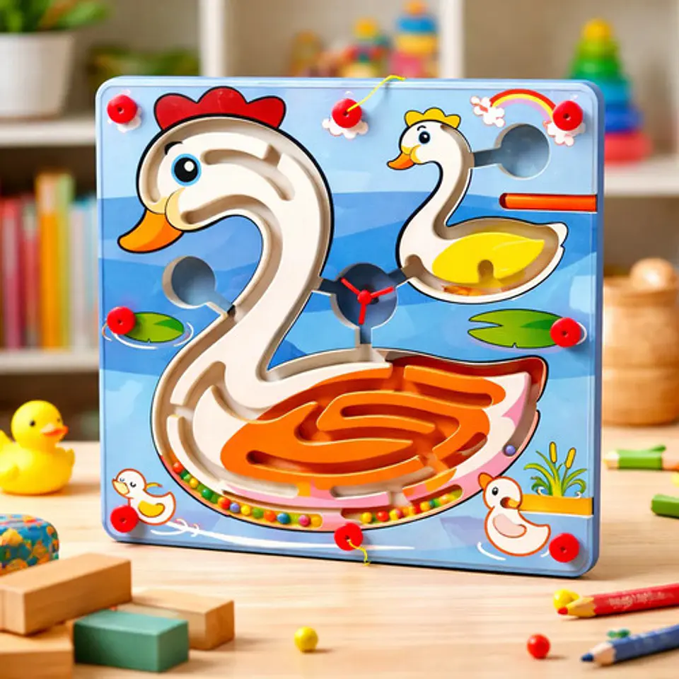 Juego Laberinto Magnetico Didactico De Madera 17