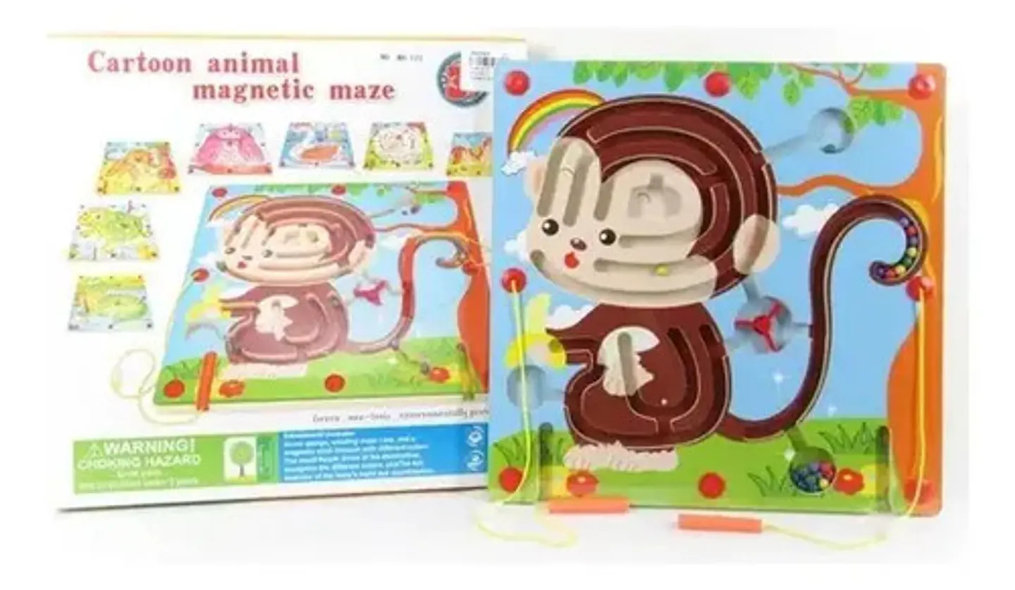 Juego Laberinto Magnetico Didactico De Madera 28